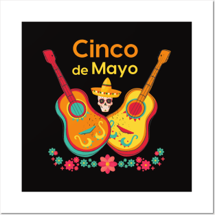 Print Cinco De Mayo Mexican Guitar Posters and Art